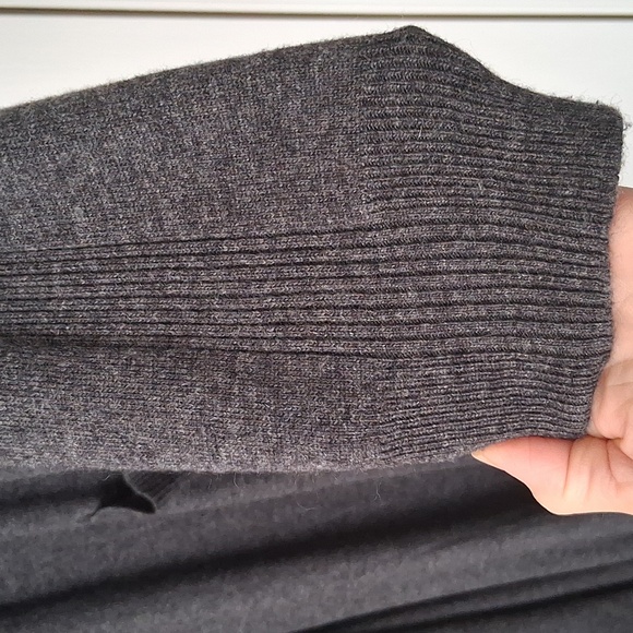 Matty M Charcoal Gray Knit Open Front Long Sweater Pockets Sz XXL - Picture 4 of 7